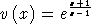          x+1&#13;&#10;v (x) =  ex-1